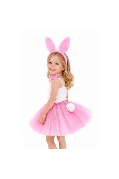 FREEDOM STOREE Set de costume pentru fetiță, complet roz, cu urechi de iepura...