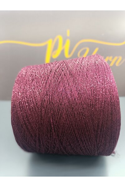 Pİ Yarn Torcitura Imported Glittery Burgundy Yarn 200Gr 80% Viscose 20% Glitter