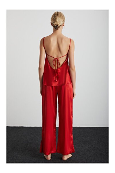Kom Rose Rose Detailed Satin Trousers
