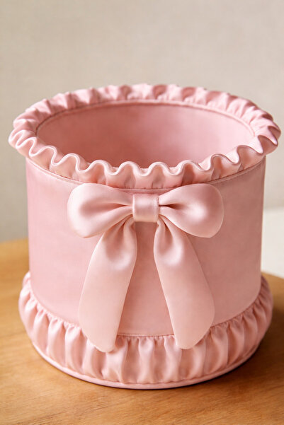 Lotus Minimalist Saten Görünümlü Fiyonklu Makyaj Organizeri