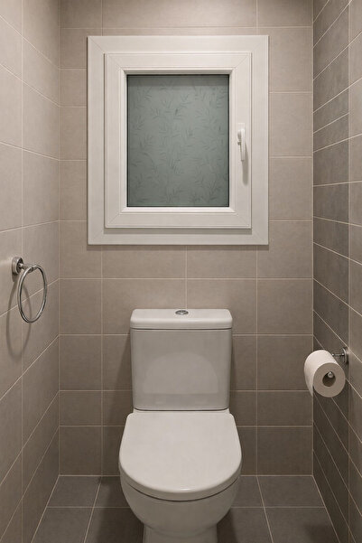 şekerdecorium PVC Beyaz WC & Banyo Penceresi (40*40) – Nem ve Küfe Dayanıklı