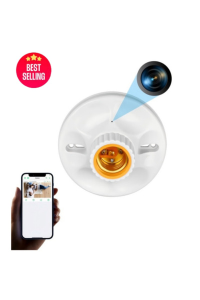 Electronic SPY كاميرا عالية الدقة 1080 بكسل مزودة بقاعدة مصباح - تسجيل حلقي، ...