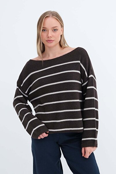 Addax Striped Knitwear Sweater K10327