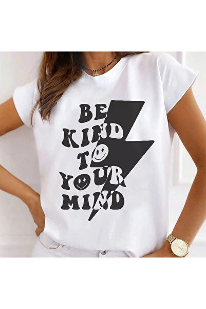 Kartier Tricou Dama Alb Be Kind To Your Mind