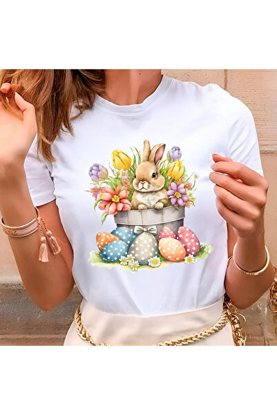 Kartier Tricou Dama Alb Cozy Easter Corner