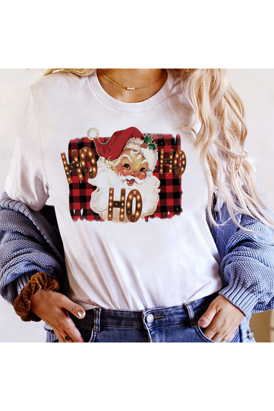 Kartier Women's White Happy Santa T-Shirt