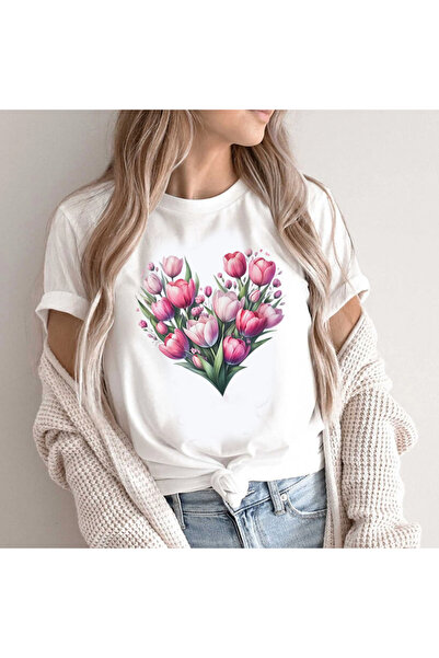 Kartier Tricou Dama Alb Tulips