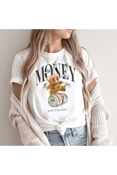 Kartier Tricou Dama Alb Cash Flow Club