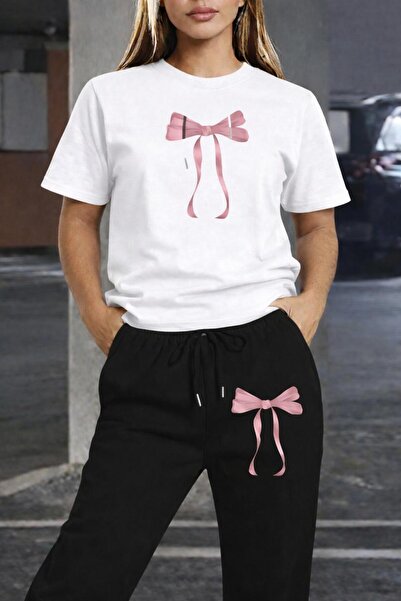 zeag Дамски комплект от спортно облекло с розова панделка