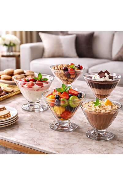 delı glassware 12-piece clear glass multi-use set – juice and dessert serving...