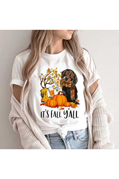 Kartier Tricou Dama Alb Autumn Dog