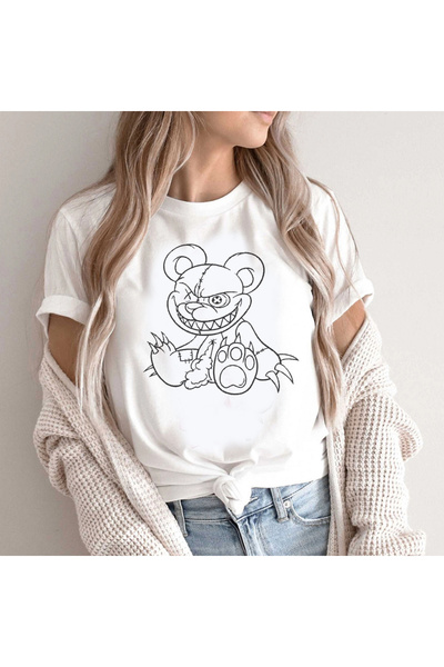 Kartier Tricou Dama Alb The Evil Bear