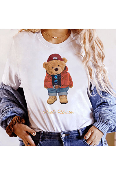 Kartier Tricou Dama Alb Hello Winter