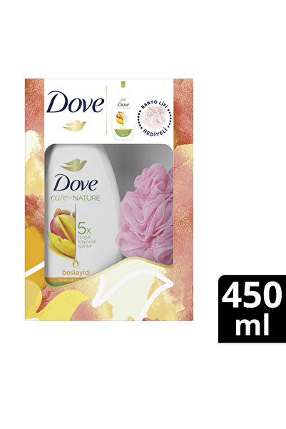 Dove Nemlendirici Duş Jeli Mango Yağı & Badem Özü 450 ml + Duş Lifi