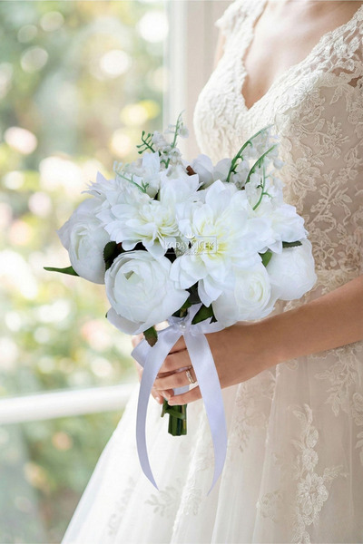 Yapay Çiçek Deposu Magical Moment Peony Bridal Bouquet Set of 2