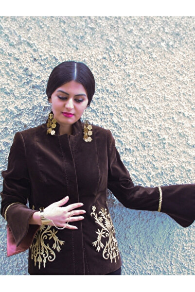 HAUTE COUTURE AHMET ÖZCEYHAN KADİFE KUMAŞ MARAŞ İŞİ SİM SIRMA CEKET