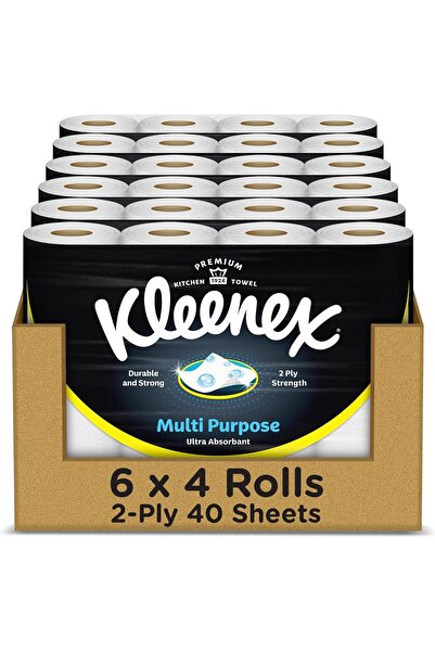 Kleenex Multi Purpose Kitchen Tissue Paper Towel, 2 PLY, 24 Rolls x 40 Sheets...