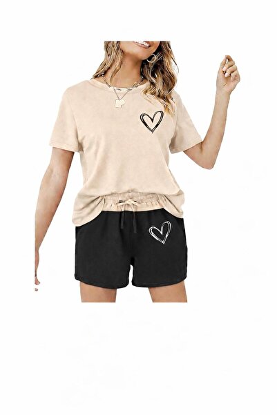 zeag ΓΥΝΑΙΚΕΙΟ ΣΕΤ ΣΟΡΤΣ ΚΑΙ ΜΠΛΟΥΖΑΚΙ ΜΕ ΣΤΑΜΠΑ ΚΑΡΔΙΑΣ