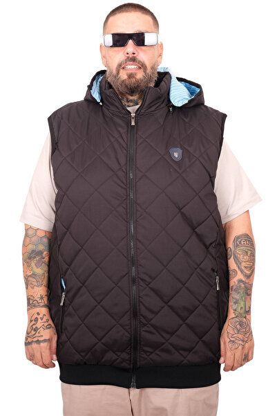 ModeXL Mode XL Large Size Men's Quilted Vest U25722 Black Antique