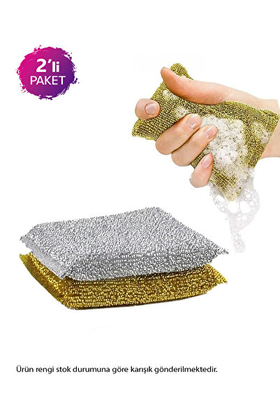 Soillium 2 Adet Sihirli Inox Paslanmaz Telli Bulaşık Süngeri Çizmeden Zorlu K...