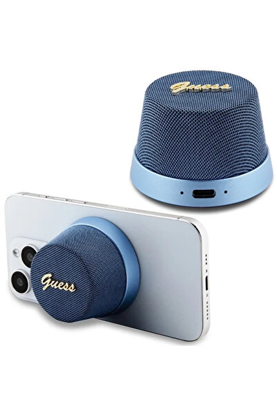 Guess Bluetooth Portable Speaker Magnetic Script Metal - Blue