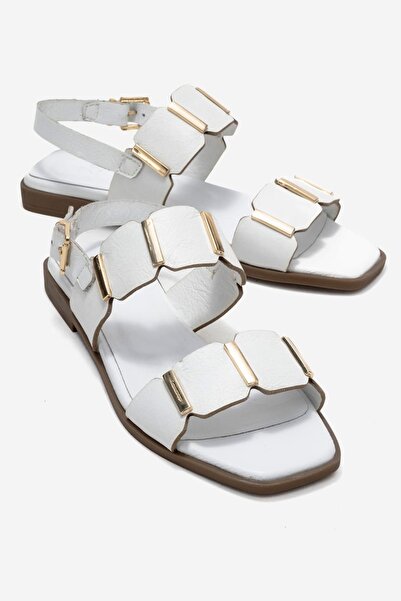 Zeynep Sıradağlı Cullen Women's Genuine Leather Sandals White