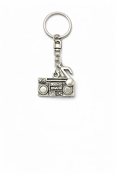 HER ŞEY NOTA www.herseynota.com Breloc metalic cu radio și figuri muzicale – ...