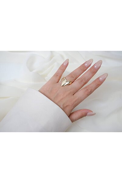 ATELİER TUĞBA Yzk275 Gold Color Asymmetric Adjustable Ring