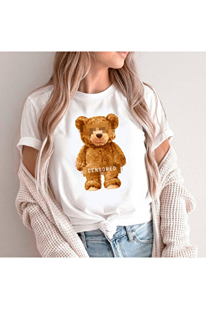 Kartier Tricou Dama Alb Censored bear