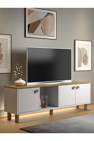 Wood'n Love Bohem Hira Ledli Tv Ünitesi - Konsol 3 Kapak 1 Bölme 160 Cm Dolap...