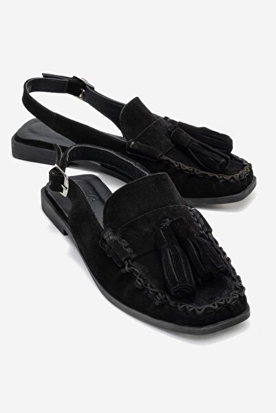 Zeynep Sıradağlı Γυναικεία σανδάλια Chris από γνήσιο δέρμα, μαύρο σουέντ