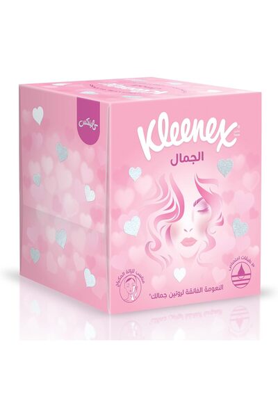 Kleenex مناديل وجه بيوتي كيوب، ثلاث طبقات لنعومة وسماكة وامتصاص فائقين، بدون ...