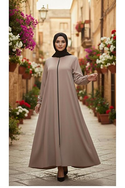 new ats Zippered Mevlana Tesettür Ferace