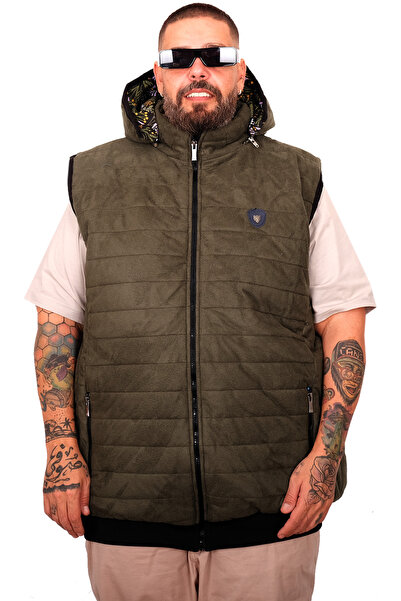 ModeXL Mode XL Large Size Men's Quilted Vest U25722 Khaki