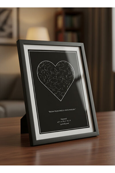 fns world Kişiye Özel Yıldız Haritası Çerçeveli Gökyüzü Yıldız Haritası Doğum...