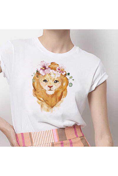 Kartier Tricou Dama Alb Paint Lion