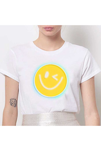 Kartier Tricou Dama Alb Yellow Smiley