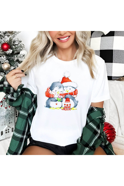 Kartier Tricou Dama Alb Christmas Pinguin