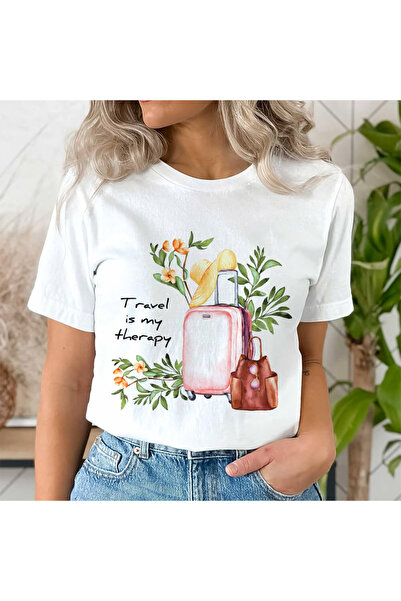 Kartier Tricou Dama Alb Travel Is My Therapy