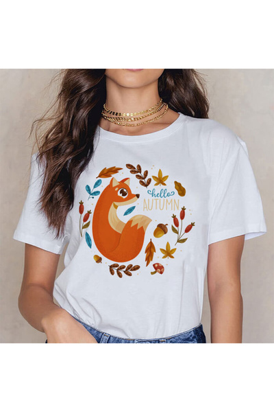 Kartier Tricou Dama Alb Autumn Fox