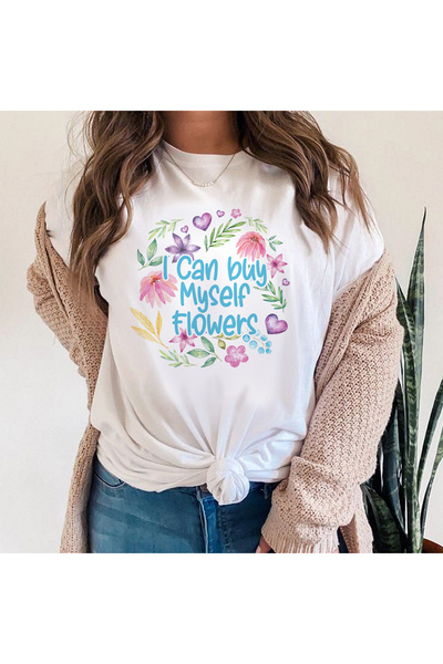 Kartier Tricou Dama Alb I Can Buy Myself Flowers