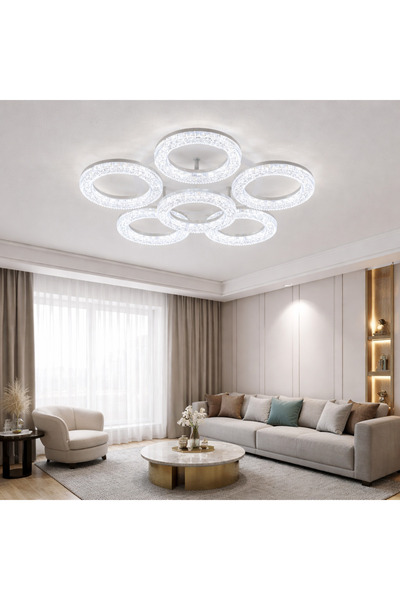proled LED Chandelier 6 Circles with Crystalshine 120W model ACR-8055