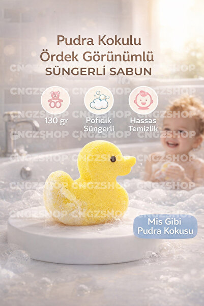 CNGZSHOP Powder Scented Duck-Looking Sponge Soap |   130 Gr