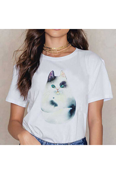 Kartier Tricou Dama Alb Beauty Cat