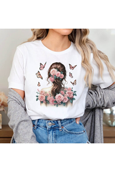 Kartier Tricou Dama Alb Elegant Rose Garden