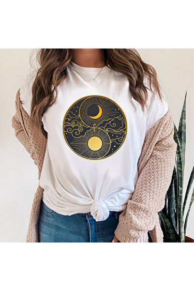 Kartier Tricou Dama Alb Moon And Sun Gold