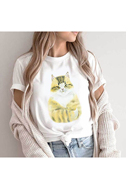 Kartier Tricou Dama Alb Fluffy Cat