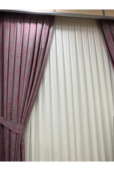 Hozari desenli sık pile fon perde