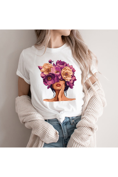 Kartier Tricou Dama Alb Flowers Crown