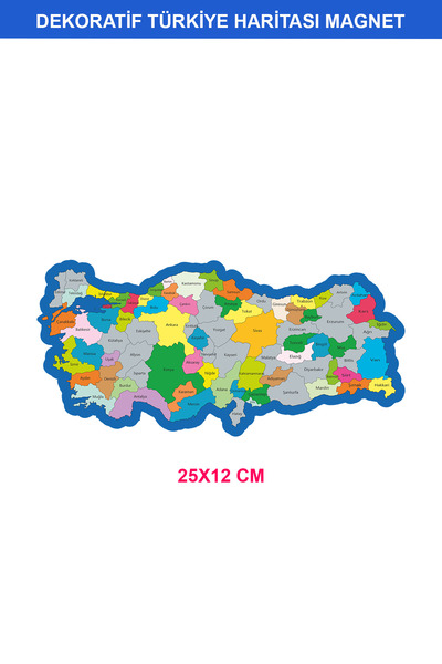 Tutunabilir Kağıt Türkiye Haritası Buzdolabı Magneti – Renkli Dekoratif Manye...